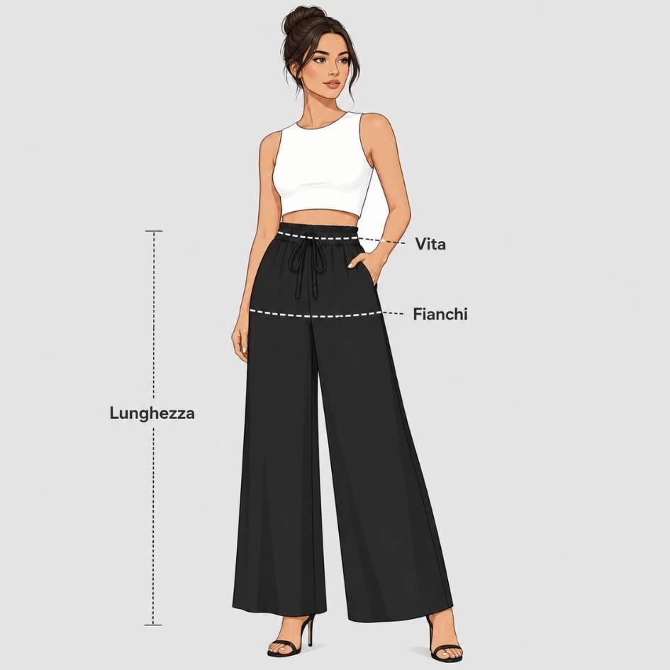 Guida misure pantaloni palazzo